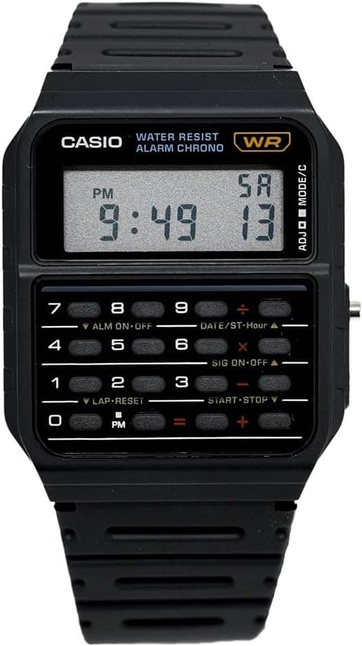 Casio CA53W Vintage Series | Data Bank | 1/100 SEC Stopwatch | Water Resistant | 8 Digit Calculator | Dual Time | Resin Band | Resin Case | Auto Calendar | Daily Alarm | 5 Year Battery
