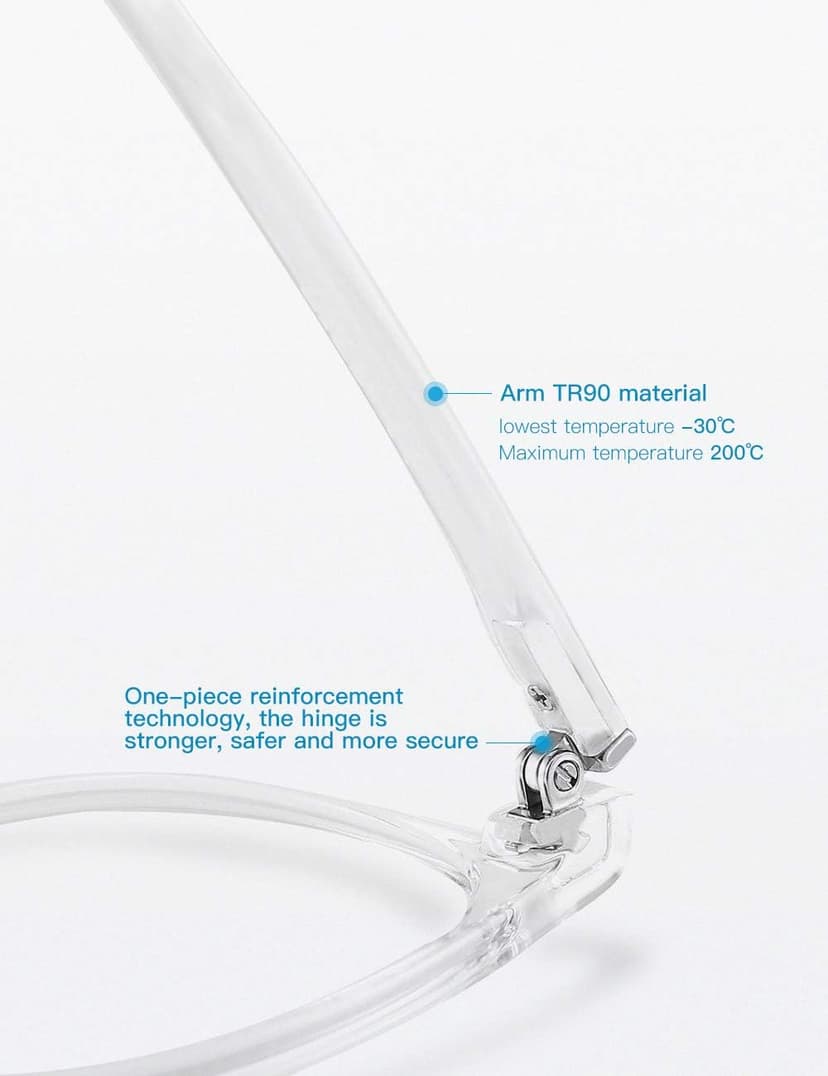 CNLO Blue Light Blocking Glasses,Computer Glasses,Anti Eyestrain, Lightweight Frame Eyeglasses,Men/Women… (Crystal)