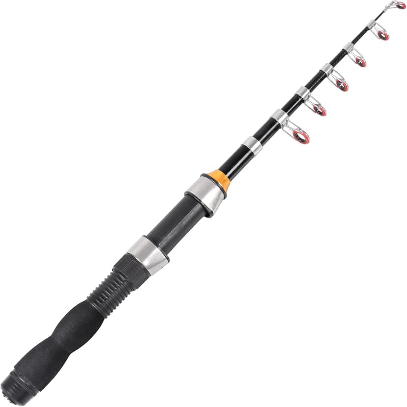 Telescopic Collapsible Extendable Fishing Rod for Saltwater and Freshwater, Lightweight and Compact Design