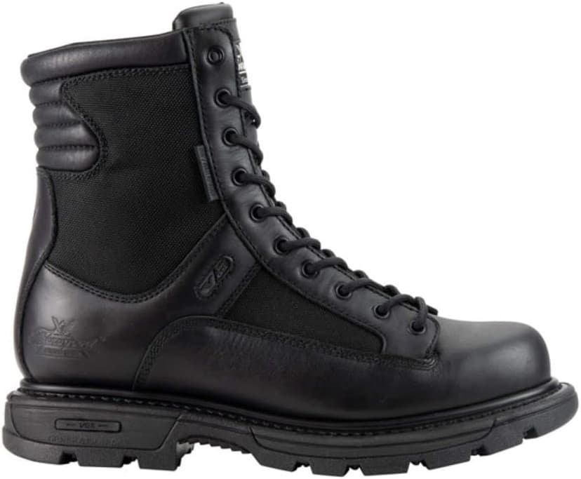 Thorogood GEN-Flex2 8” Side-Zip Waterproof Black Tactical Boots for Men and Women - Lightweight Leather and Nylon with Slip-Resistant Outsole; EH Rated