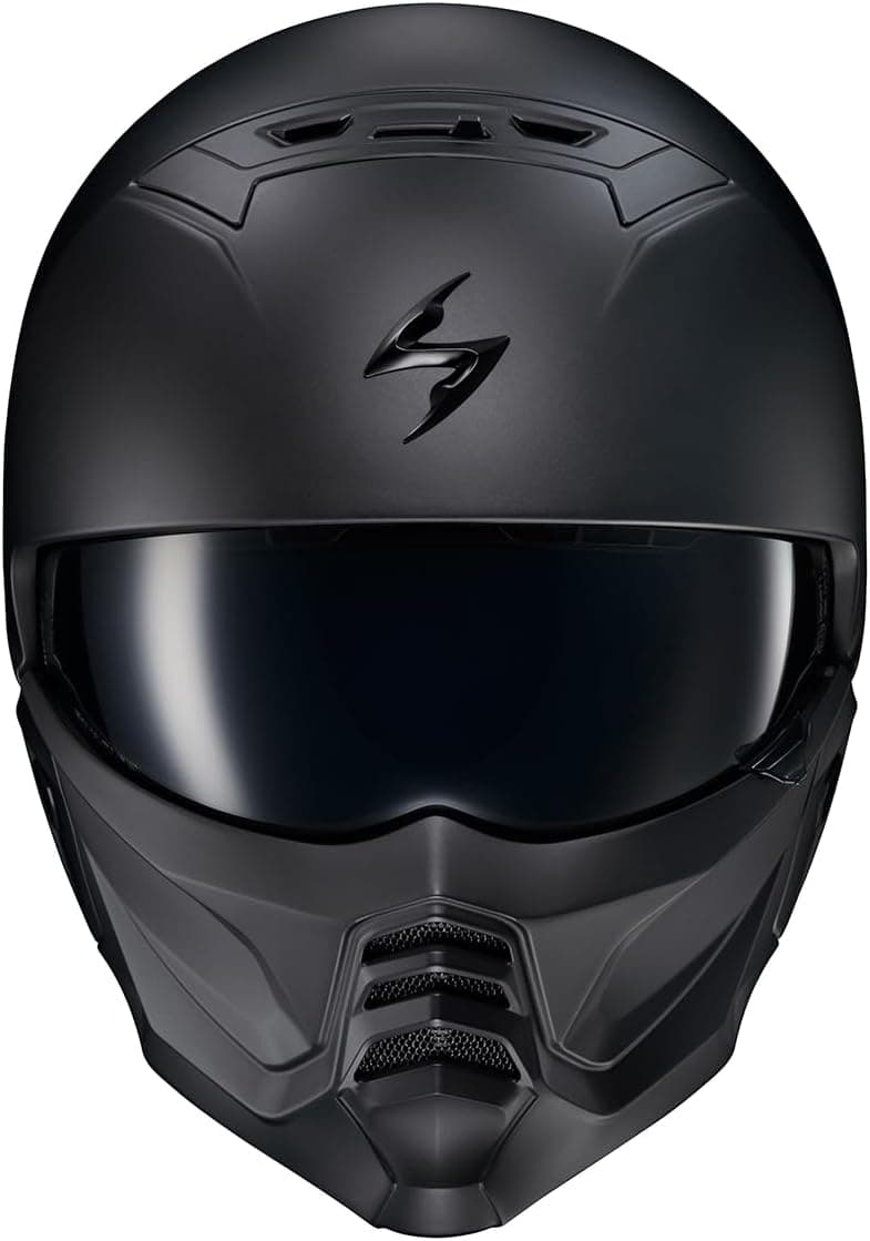 ScorpionEXO Covert 2 Open Face 3/4 Full Mode Motorcycle Helmet Bluetooth Ready Speaker Pockets Interchangeable Mouth Cover DOT Approved Solid (Matte Black - 3X-Large)
