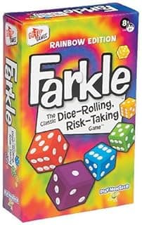 Farkle Classic Dice Game – Rainbow Kids Games, Dice Games, Family Games, Travel Games, Adult Games, Board Games, Dice Cup, Dice Set, Farkle Score Sheets Included, Ages 8+
