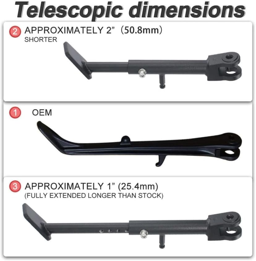 Adjustable Motorcycle Kickstand Side Stand Foot Parking Bracket Compatible with 1000cc Sport Bikes 2008-2025 Models