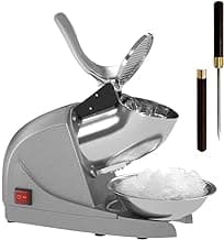 OKF Ice Shaver Prevent Splash Snow Cone Machine, Electric 3 Blades Shaved Ice Machine, 380W Ice Shaver Machine, 286lbs/hr Ice Crushers for Home Use, Ice Crusher with Free Ice Pick (Silver)