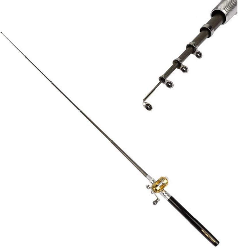 Portable Pocket Telescopic 38inch Mini Pen Shape Fishing Rod and Reel Combos, Pen Shape Folded Fishing Pole with Reel Wheel Gift, Suit for River, Lake, Reservoir, Ice Fishing and So On