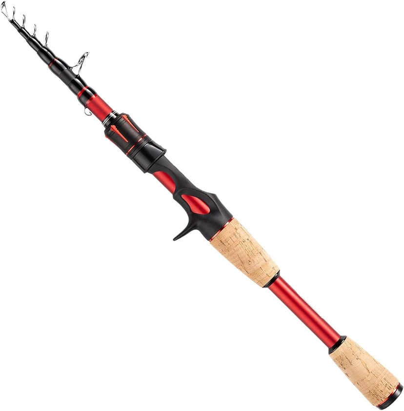 EOW XPEDITE LITE Portable Telescopic Fishing Rods & Combo, Spinning & Casting Fishing Poles, 24T Carbon Rod Blanks, Solid Carbon Tip, Split Cork Grips, Travel Rod, Combos with 5+1BB Spinning Reel