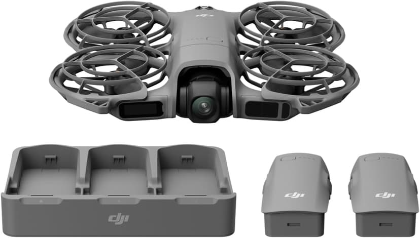 DJI Neo 2 Fly More Combo (Drone Only), 4K Drone With Camera, Palm Takeoff & Landing, Gesture Control, ActiveTrack, Omnidirectional Obstacle Sensing, 3 Batteries