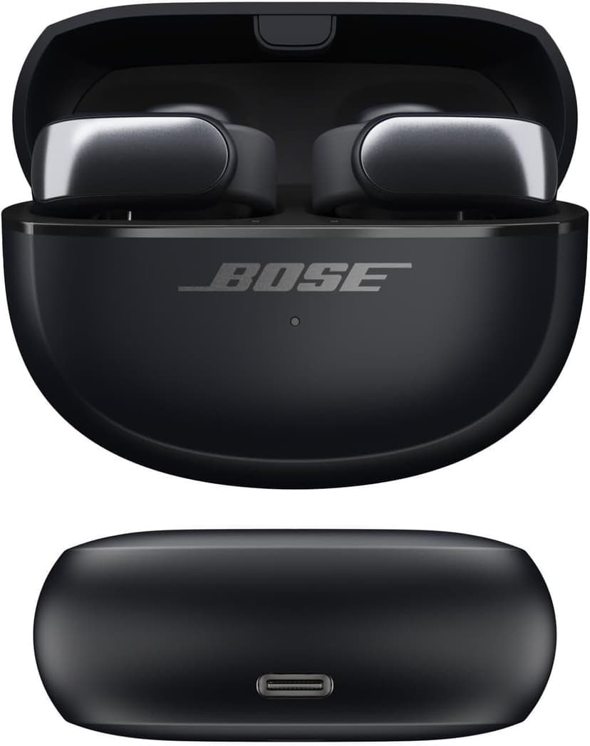 Bose Ultra Open Earbuds - Bluetooth Open Ear Earbuds with OpenAudio for Awareness, Clip-On Design for Comfort, Water Resistant, Up to 48 Hrs of Playtime, Black
