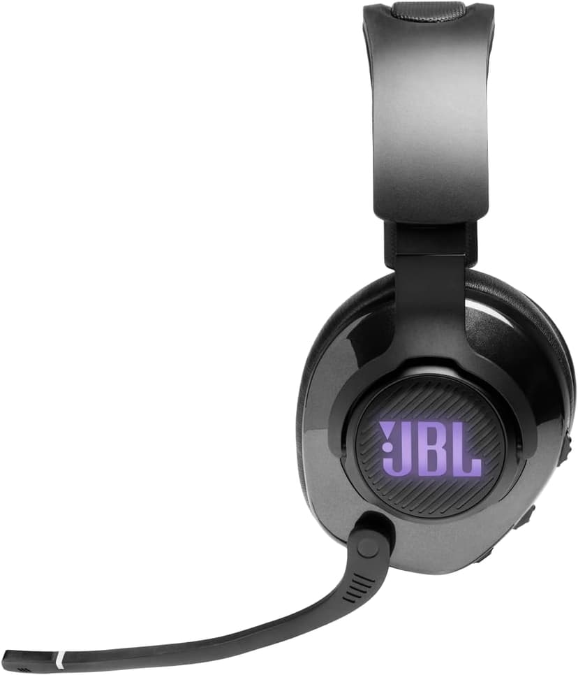 JBL Quantum 400 - USB over-ear gaming headset with game-chat balance dial, JBL QuantumSURROUND and DTS, Voice focus directional flip-up mic and memory foam ear cushions (Black)