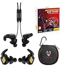 Motorcycle Ear Plugs for Wind Noise Reduction, 2 Pairs Reusable Motorcycle Accessories - Moto Earplugs, Soft Comfortable Hearing Protection for Motorbike, Touring, Racing, Riding - 25dB, Biker Gifts