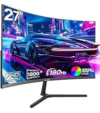 Gawfolk 24.5 Inch Gaming Curved Monitor Built-in Speakers, 3000R 120Hz PC Screen Full HD 1080P, HDMI 2.0, VGA, Wall Mount Compatible 75 * 75mm