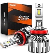 SEALIGHT 70000LM Super Bright H4 Bulbs, 6500K Cool White Fog Bulbs, 70000+ Hours Lifespan Powersport Bulbs with 15000RPM Cooling Fan, Plug-N-Play, Pack of 2