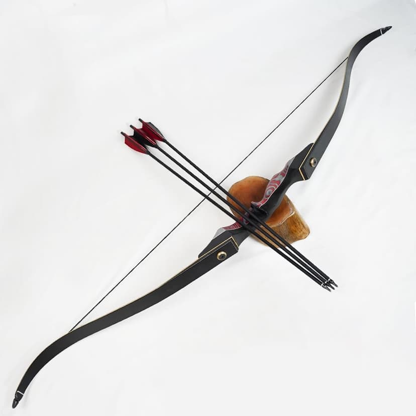 PMZ Recurve Bow and Arrow Set, Newset Professional Aldults Archery Hunting Bow Kit, 60'' Wooden Takedown Bow, for Youth Beginners to Advanced Outdoor Practice & Hunting, Right Hand, 20-60 lbs