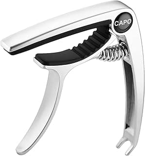 Guitar Capo, Capo for acoustic guitar, Capo for electric guitar, acoustic guitar capo 6 string, Guitar Capo for acoustic, Kapo, Guitar capos（Silver）
