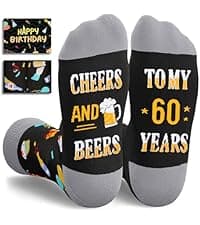 HAPPYPOP Birthday Gifts for Mom Dad - Ideal Socks for Seniors in 50s with Greeting Card