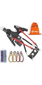Goldboy Professional Slingshot, Wrist Rocket Slingshot with Red Beam Sight, Hunting Slingshot for Adults with 4 Rubber Bands Replacement and 220 Ammo for Adults