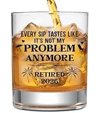 NewEleven First Christmas Retirement Gifts For Men 2025 - Coworker Leaving, Goodbye Gift, Farewell Gifts For Coworkers, Friends, Dad, Grandpa - Retirement Gift From Friend, Colleague - Whiskey Glass