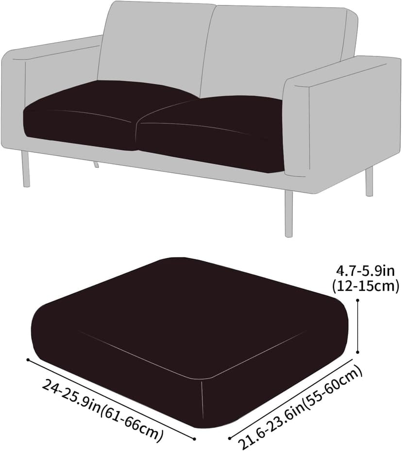Fuloon Faux Leather Couch Cushion Slipcover, Waterproof Stretch Covers for Sofa, RV Chair Seat Cover, Individual Loveseat Couch Cushion Replacement, PU Leather Sofa Slipcovers(3 Pack, Brown)
