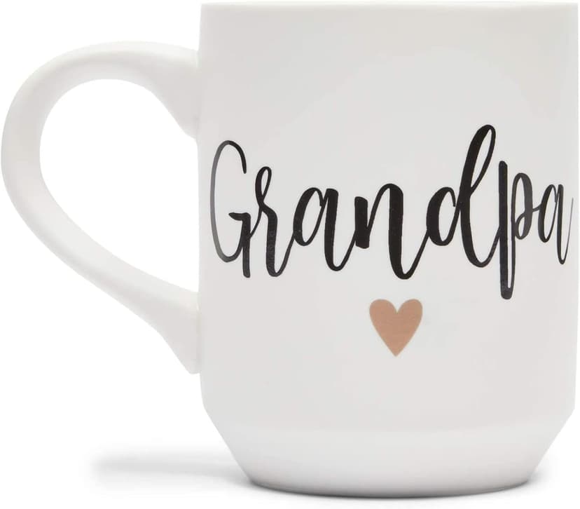 Sparkle and Bash Grandma & Grandpa Mugs - 15 Oz White 2-Pack Ceramic Modern - Grandparent Announcement Coffee Mug Set - Gifts for Grandparents First Time