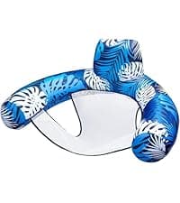 SLOOSH Pool Floats Chairs Adult,Inflatable Pool Lounge,Plant Pattern Floating Mat Hammock,Blow up Water Chairs Noodles rafts for Party Summer Water Beach Fun