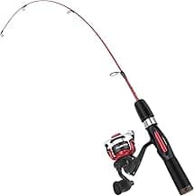 PLUSINNO Ultralight Ice Fishing Rod and Reel Combo, 25”/26”/27”/28” Sensitive Ice Fishing Pole Ice Fishing Gear for Walleye Perch Panfish Bluegill