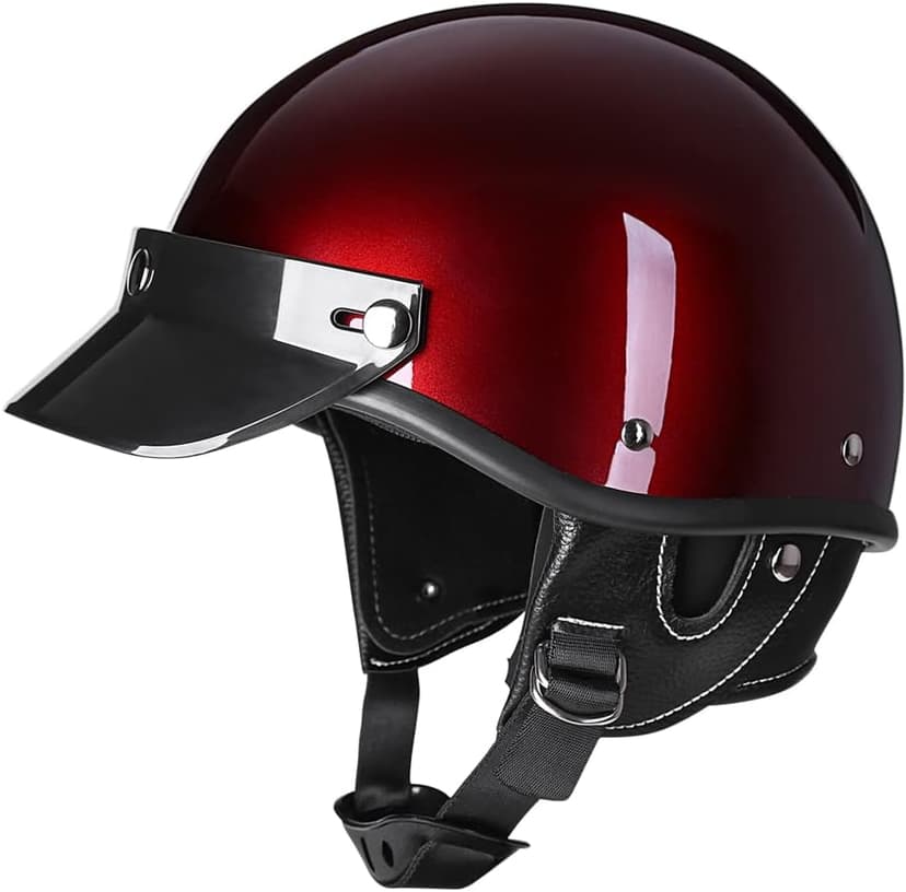 Motorcycle Retro Half Helmet Bicycle Scooter Moped Jet Motorbike Helmet DOT Certified