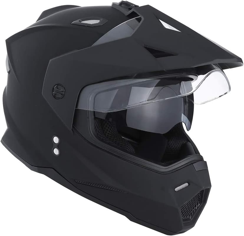 1Storm Dual Sport Motorcycle Motocross Off Road Full Face Helmet Dual Visor: HF802
