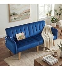 TYBOATLE Accent Chairs Set of 2, Faux Leather Chairs, Mid Century Modern Comfy Living Room Chairs, Cozy Office Reading Chair, Reception Armchairs for Living Room, Waiting Room, Bedroom (Blue)
