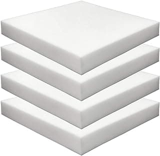 Foamma 4-Pack 2" x 18" x 18" High Density Upholstery Foam, Chair Cushion Square Foam for Dining Chairs, Wheelchair Seat Cushion Replacement