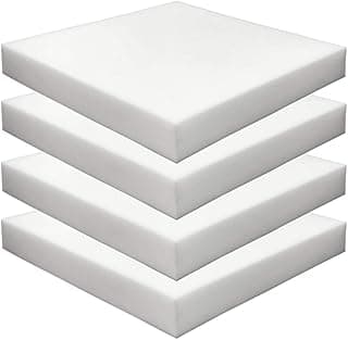 Foamma 4-Pack 2" x 18" x 18" High Density Upholstery Foam, Chair Cushion Square Foam for Dining Chairs, Wheelchair Seat Cushion Replacement