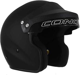 Conquer Snell SA2025 Approved Open Face Auto Racing Race Car Helmet - Adult | Men | Women | Youth - ( Black / White / Silver )