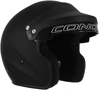 Conquer Snell SA2025 Approved Open Face Auto Racing Race Car Helmet - Adult | Men | Women | Youth - ( Black / White / Silver )