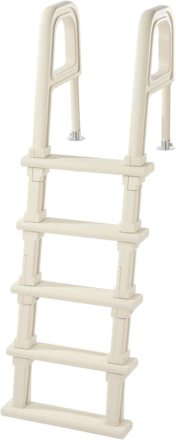 VEVOR Swimming Pool Ladder, 75°Inclined 5-Step Double Handrails Stair, Non-Slip Heavy Duty Steps, Load Capacity 300 lb, for 48-54 in Inground & Above-Ground Pools of Any Deck Surface Indoor & Outdoor