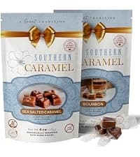 Soft Buttery Gourmet Caramel Candy Infused with Smooth, Top-Shelf Bourbon, Gluten Free, No Corn Syrup, Gift Ready Pieces Southern Caramel Bourbon Caramels, Handcrafted, 4 oz (Pack of 1) B0F3JVKW34