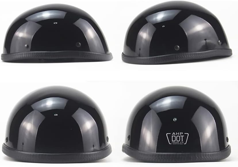 Smallest Skull Cap Motorcycle Helmet,DOT Approved Ultra-Thin Comfortable Beanie Cruising Skull Cap Novelty Small Helmet Cool Half Shell Helmet Low Profile Cool Skull with Goggles (54-63CM)