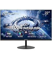 ArcticPro 24inch Computer Monitor, FHD 1080p, 144Hz Office and Gaming Monitor, IPS, Adaptive Sync, 110% sRGB, 1ms, 3-Sided Frameless, Ultra Slim, VESA Mountable, Anti-Blue Light Design, HDMI, DP