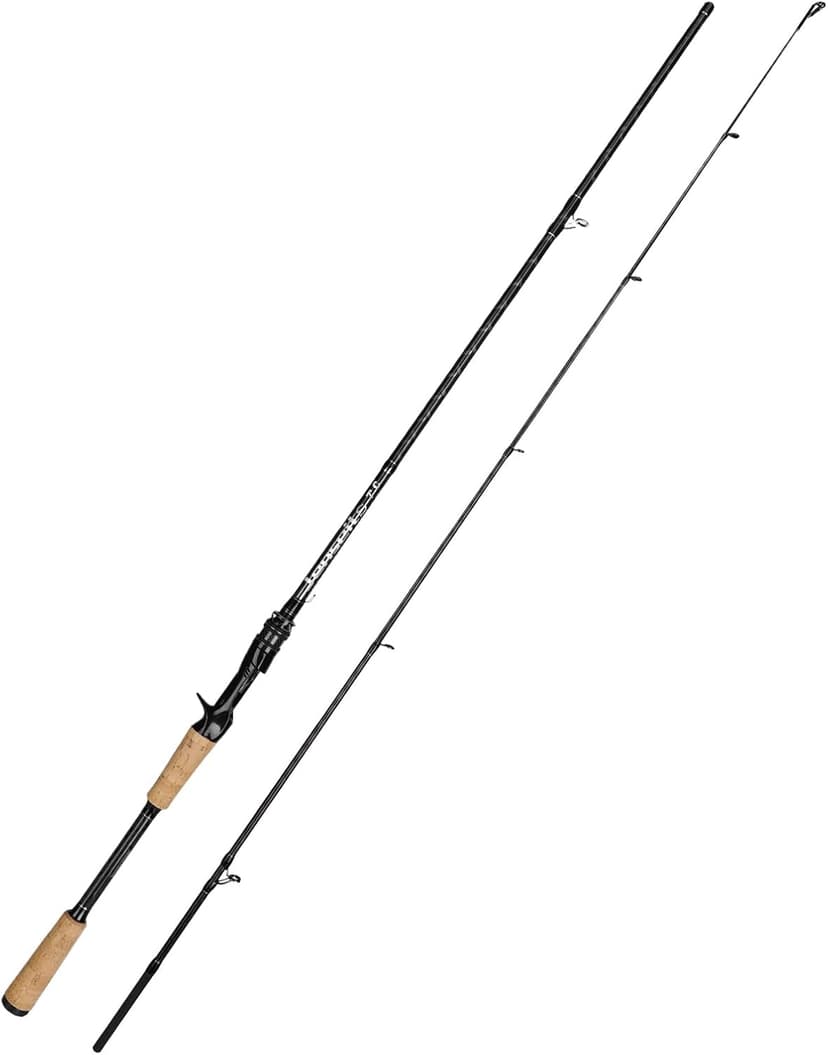 Jenseits 2Piece Carbon Fiber Spinning & Casting Fishing Rod, Ultra-Sensitive Lightweight, Stainless Steel Ceramic Guides, Cork & EVA Handle, Fast & Extra Fast Action, Bass Trout Freshwater Fishing Rod