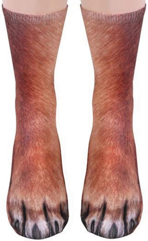 NDLBS Funny Christmas Gifts Novelty 3D Animal Paw Socks Stocking Stuffers for Adult Women Men Teens Gag White Elephant Gifts