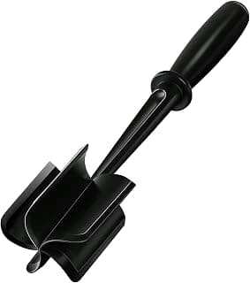 Meat Chopper, Premium Heat Resistant Meat Masher, 5 Blades Ground Beef Masher, Dishwasher Safe, Non Stick Hamburger Smasher, Nylon Potato Masher, Black B09WDNZP14