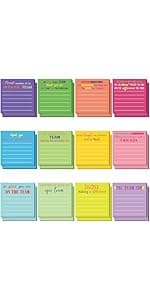Yinder 24 Pcs Inspirational Sticky Notes with Lines Cute Motivational Sticky Notes Pad Employee Appreciation Gifts Bulk for Teacher Nurse Coworkers Office 3 x 3''(Dark Color,Appreciation)