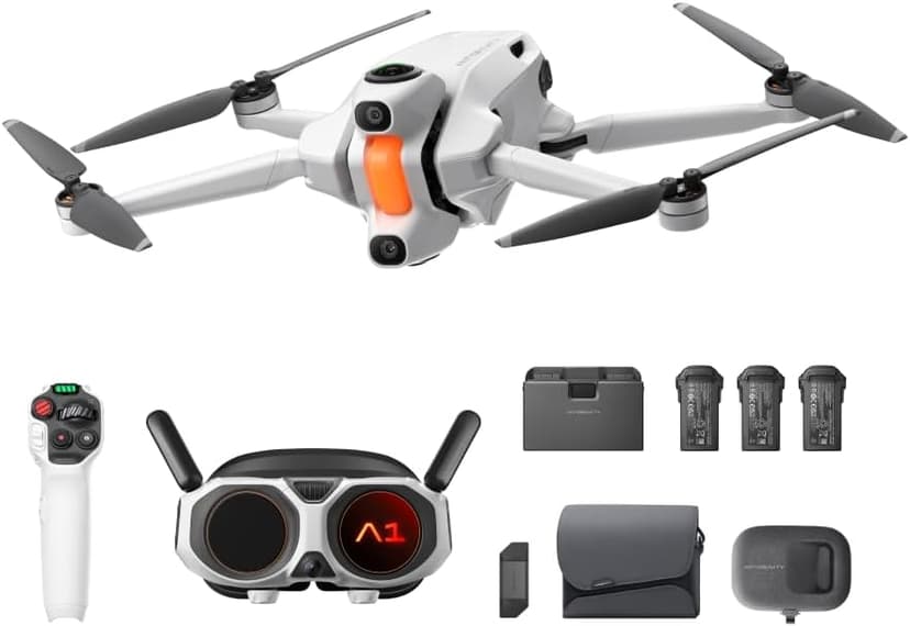 Antigravity A1 Infinity Bundle (3 High-Capacity Batteries) - 8K 360 Drone for Immersive Flight, Point-to-Fly Motion Control, Obstacle Avoidance, Deep Track, Auto Return, 10km Transmission, Auto Edit
