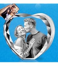 Personalized 3D Crystal Photo, Picture Cube Idea Gift With Your Own Photo, Customized Christmas, Birthday, Wedding Memorial, Mother's Day, Couples Gift for Women, Wife, Husband, Men - Small Portrait