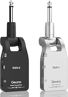 Getaria Upgrade 2.4GHZ Wireless Guitar System Built-in Rechargeable Lithium Battery Wireless Guitar Transmitter Receiver for Electric Guitar Bass