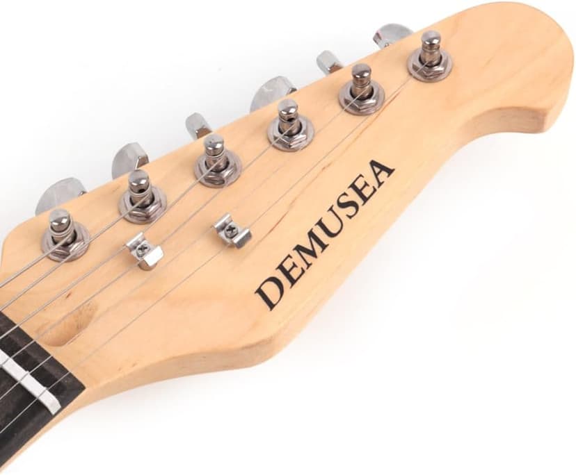 Demusea Short Scale 36 Inch 3/4 Electric Mini Guitar Black Color For Beginner Starter Travel Portable Practic With Gig Bag And Strap Phoenix Body Maple Neck SSS Pickups