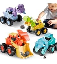 Infant Play Vehicle Set, Push Go Friction Car, Montessori Toy for 6-9-12-18 Months, 1st Birthday Gifts for 1-2 Years Old Girl iPlay, iLearn Baby Press to Go Car Toys for Toddlers 1-3, 1 Yr Old Boy Gift B0BTBV51KY