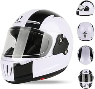 Vintage Full Face Motorcycle Helmet for Women Men for Cruiser, Cafe Racer, Commuting & Touring, DOT Certified