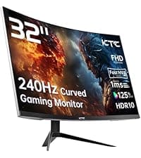 KTC 24 Inch 240Hz Gaming Monitor,1080P PC Computer Monitor FHD, Fast IPS Panel, HDR 400, Adaptive Sync, 1ms(MPRT), 116% sRGB, HDMI Display Port, Eye Care, VESA Mount, White H24F7
