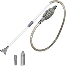 Hot Tub Vacuum Spa Vac, Manual Spa Vacuum Wand Cleaner 10ft Cordless Pool Cleaner, Hot Tub Suction Pipe Siphon Constant Suction, Handheld Flexible Hose for Dirt,Grass, Debris with 3 Cleaner Heads