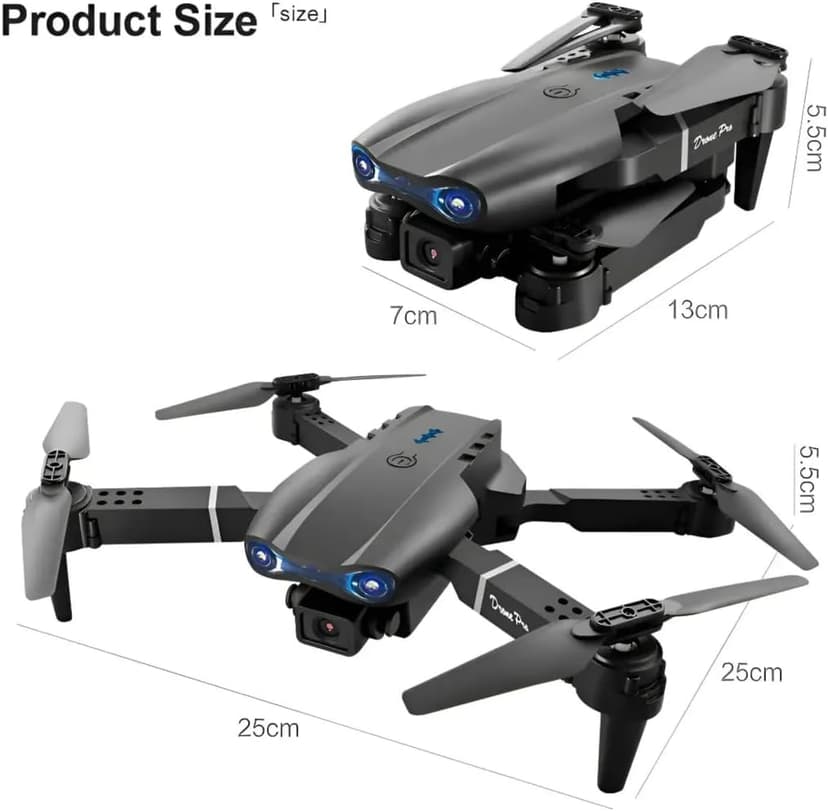 E99 Pro Foldable Drone with Dual 4K HD Cameras for Adults and Teens 14+ – FPV Live Video, Wind Resistant, 3 Speed Modes, One-Key Start, 360° Flips, 2 Batteries, Carrying Case