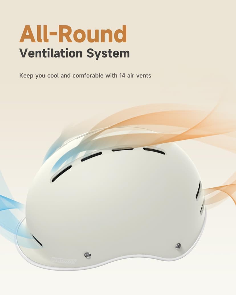 Findway Pro Bike Helmet for Adults,Adjustable Cycling Helmet for Men & Women [Safety Certified] Bicycle Helmet for Commuting, Road Biking, Skating with Adjustable Dial